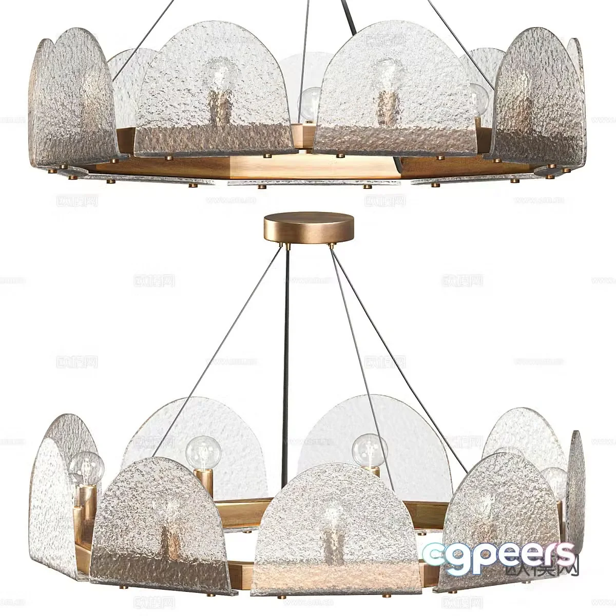 New Chinese style light luxury Mendez decorative chandelier 3D model