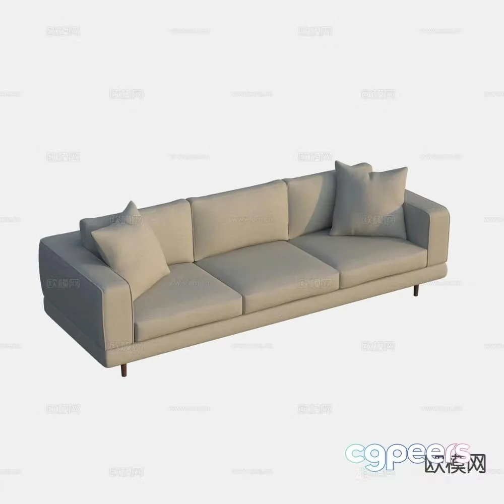 Three seater sofa upholstered sofa 3d model