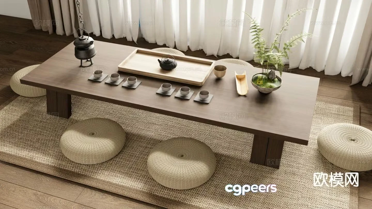 New Chinese style tea table tea table 3d model