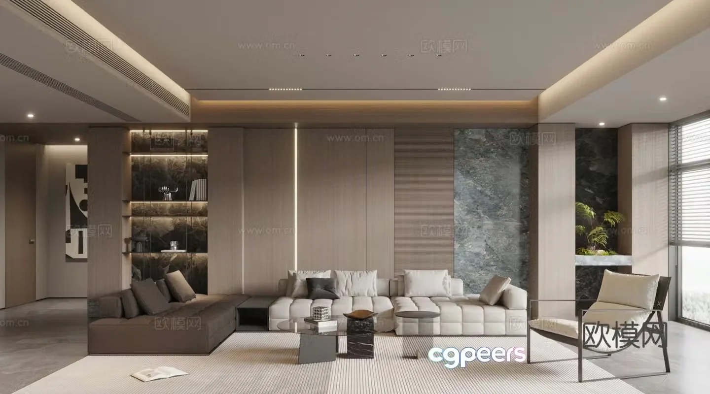 Modern home living room 3d model design 3d model