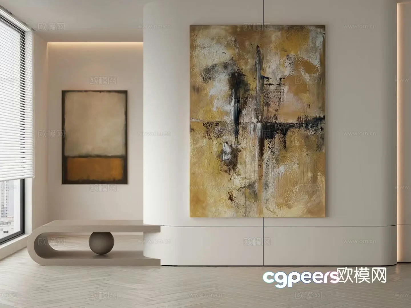 Modern texture painting decorative painting 3d model