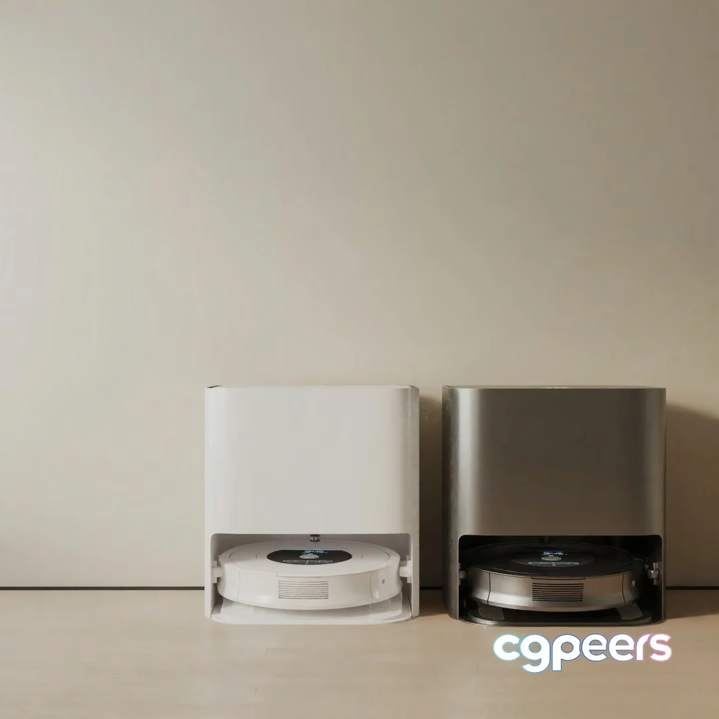 A Pair Of Robot Vacuum Cleaners 3D Model – 7058 – VRAY Render