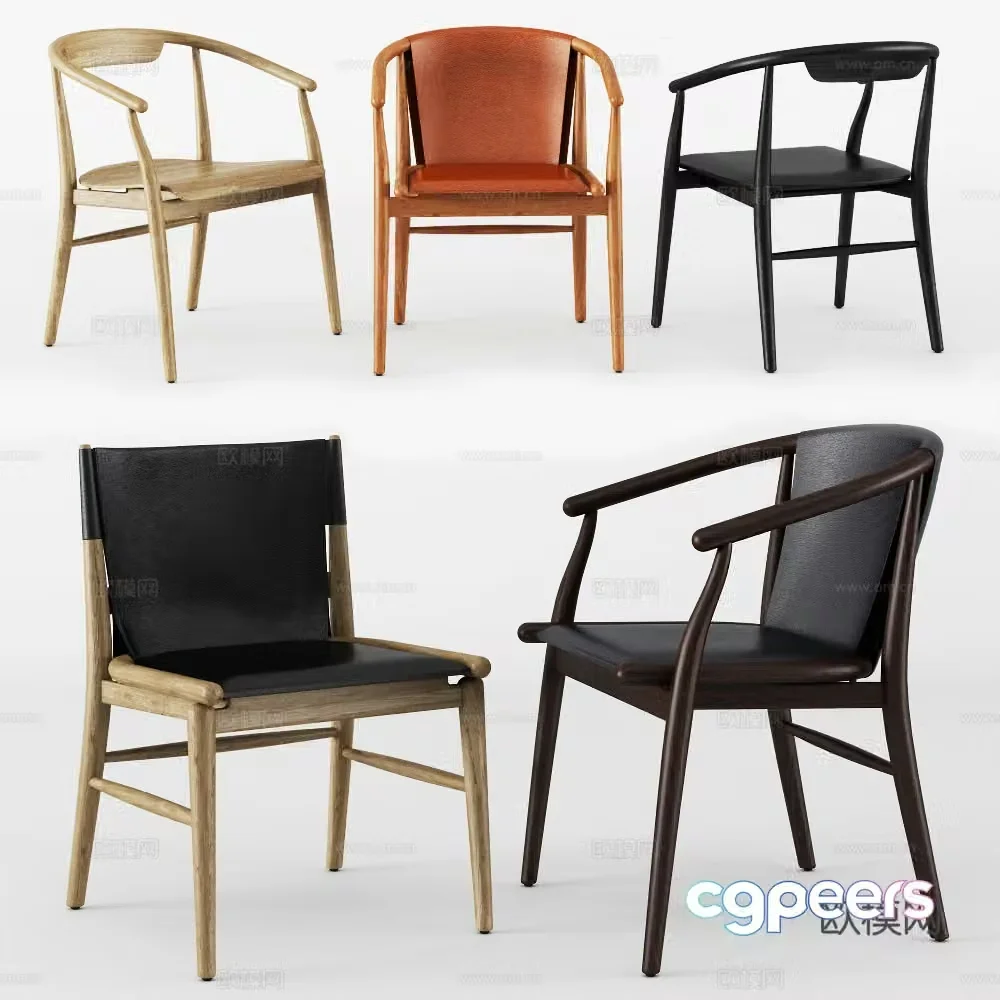 Logo chair armchair dining chair 3D model