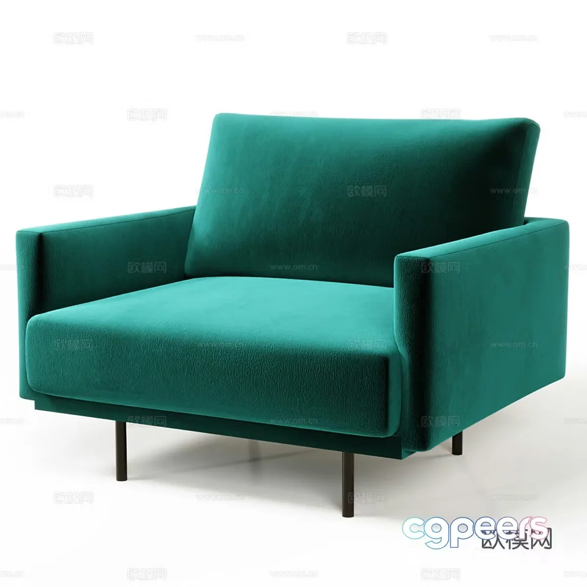 Modern Italian Misle Barhat Emerald Armchair 3d Model