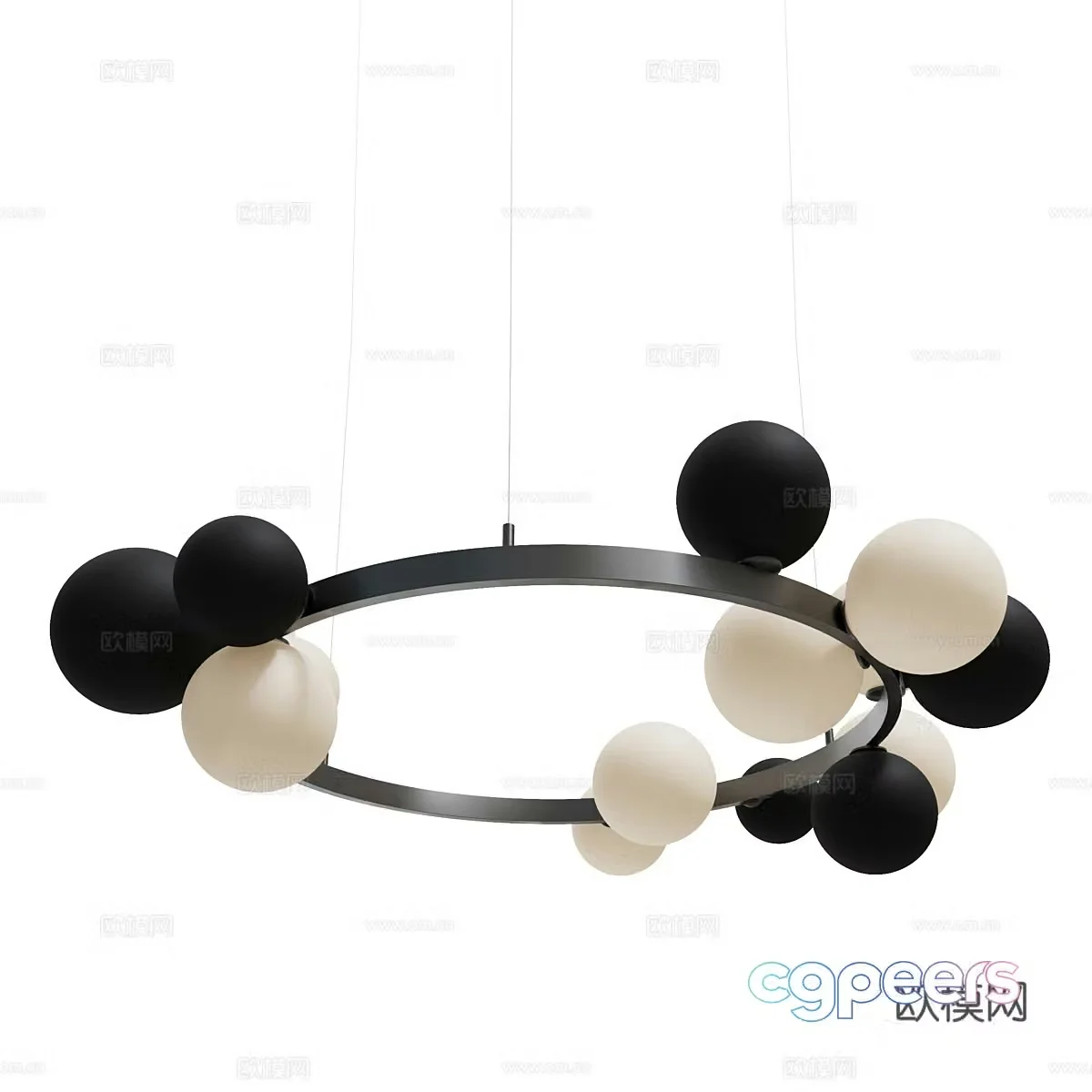 Modern simple chandelier dining chandelier living room chandelier 3d model
