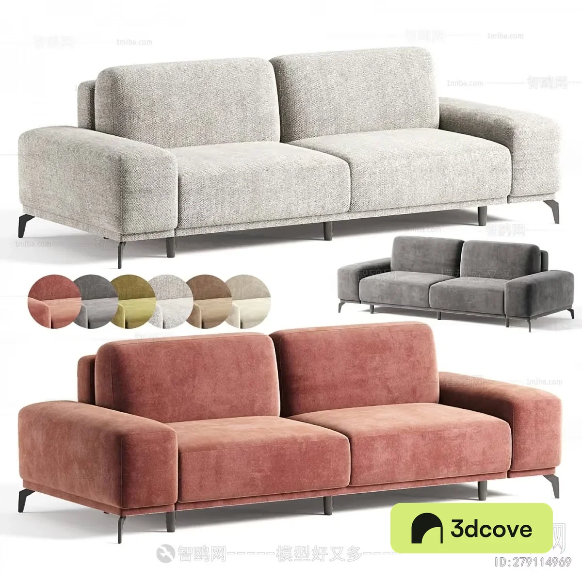 Modern Two-Seater Couch