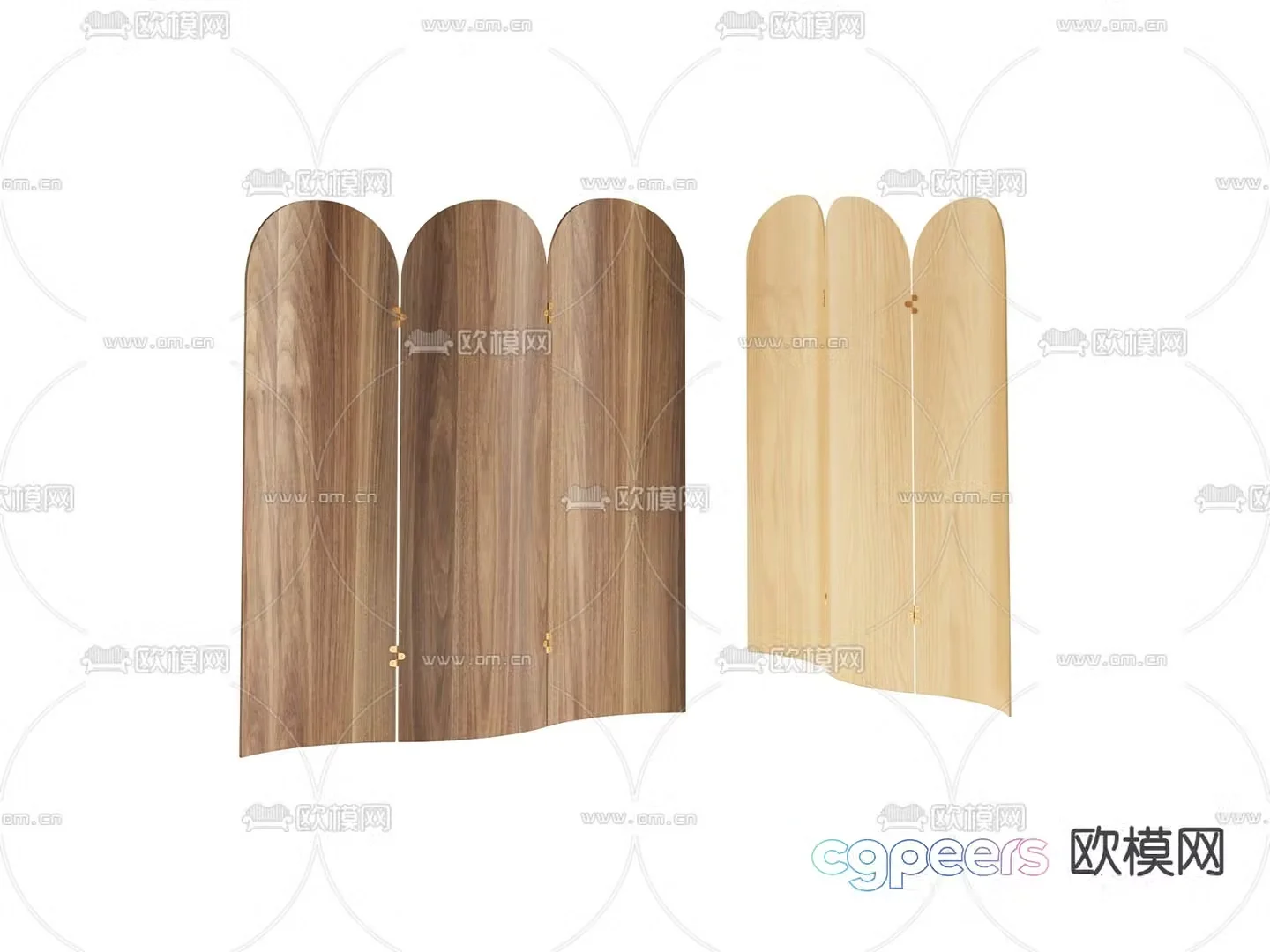 Solid wood screen partition 3d model