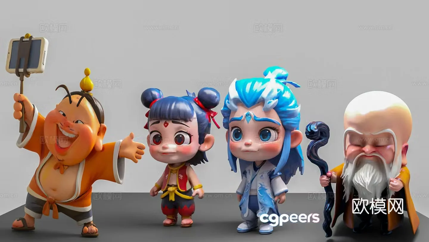 Virtual character Nezha Ao Bing figure Ao Bing Nezha 3D model
