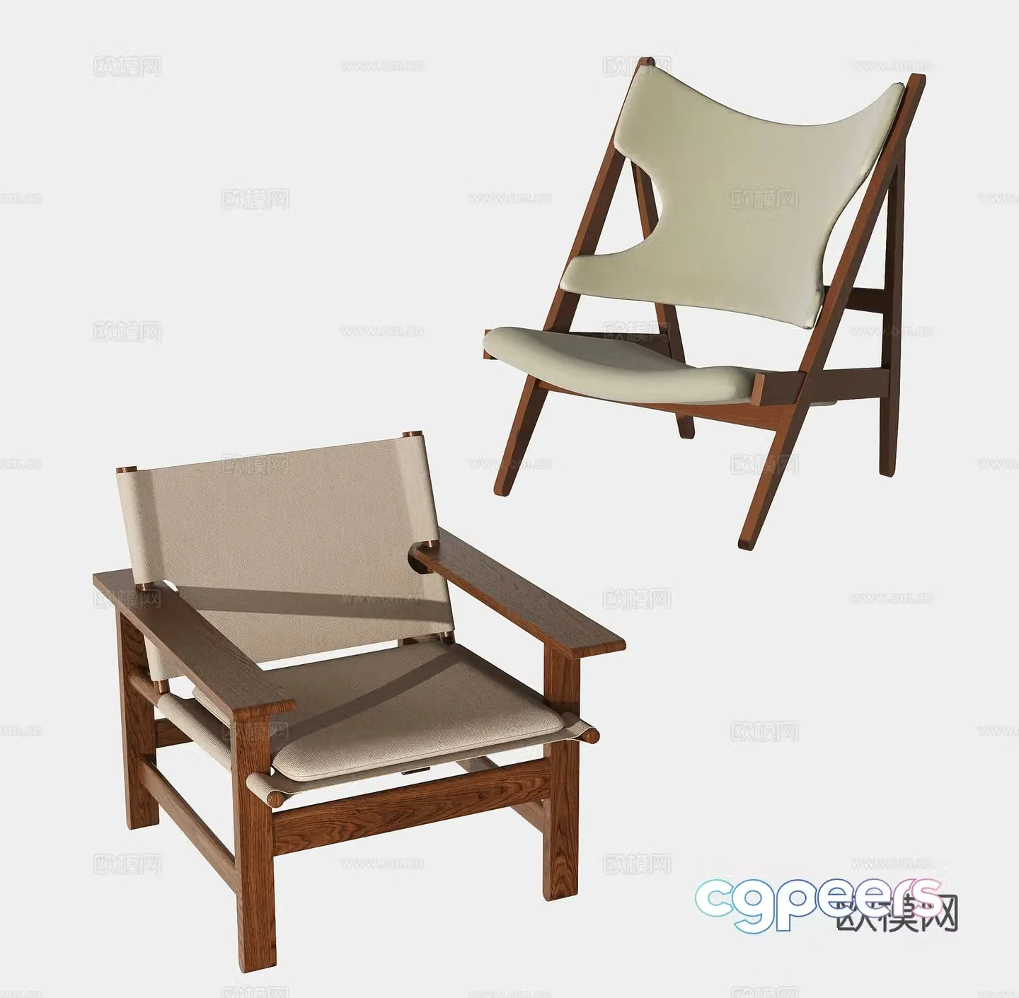 Modern leisure chair with armrests Dining chair Sofa chair 3d model