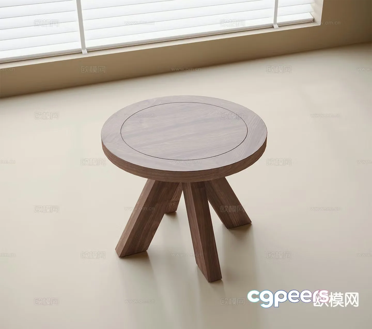 Wabi-sabi stool shoe changing stool round stool 3D model