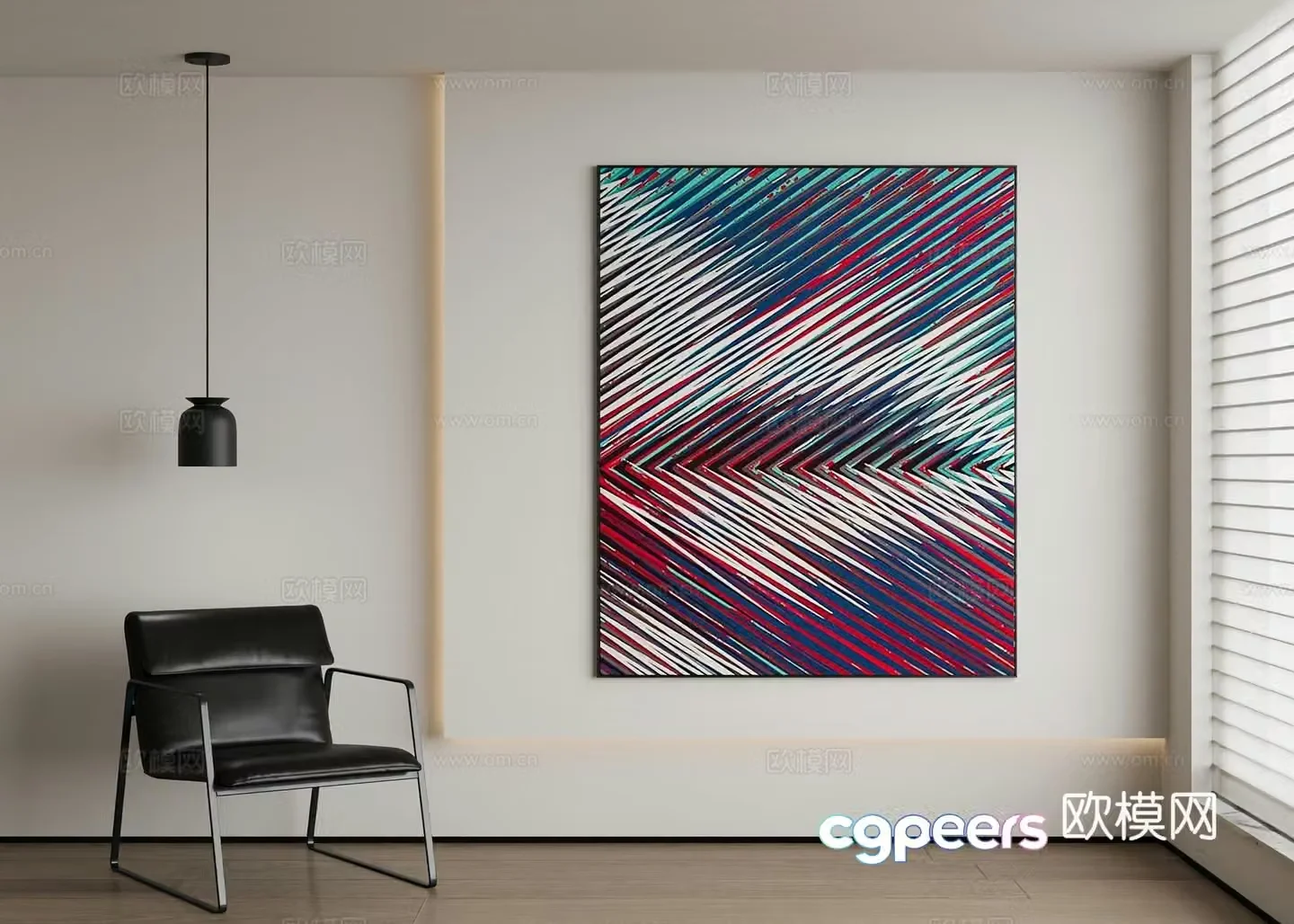 Modern abstract painting decorative painting 3d model