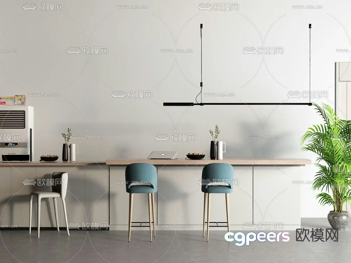 Modern bar water bar 3d model