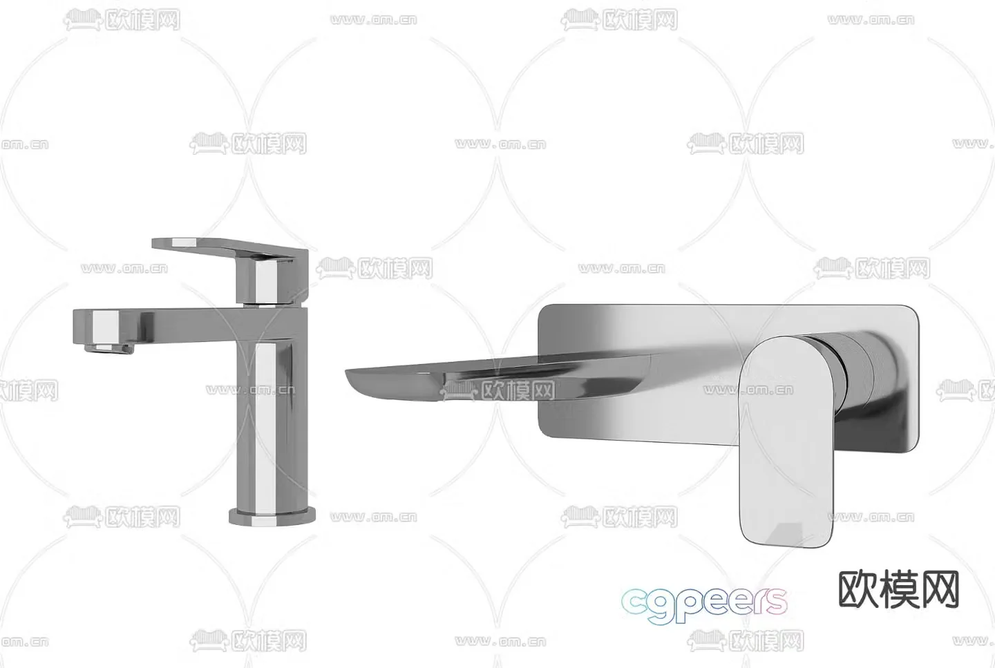 Stainless steel faucet 3d model