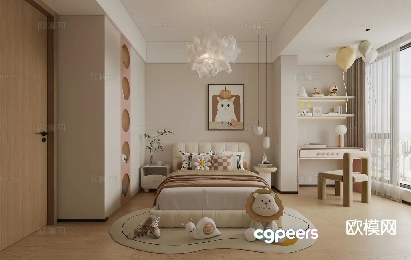Modern daughter’s room child’s room children’s room 3D model