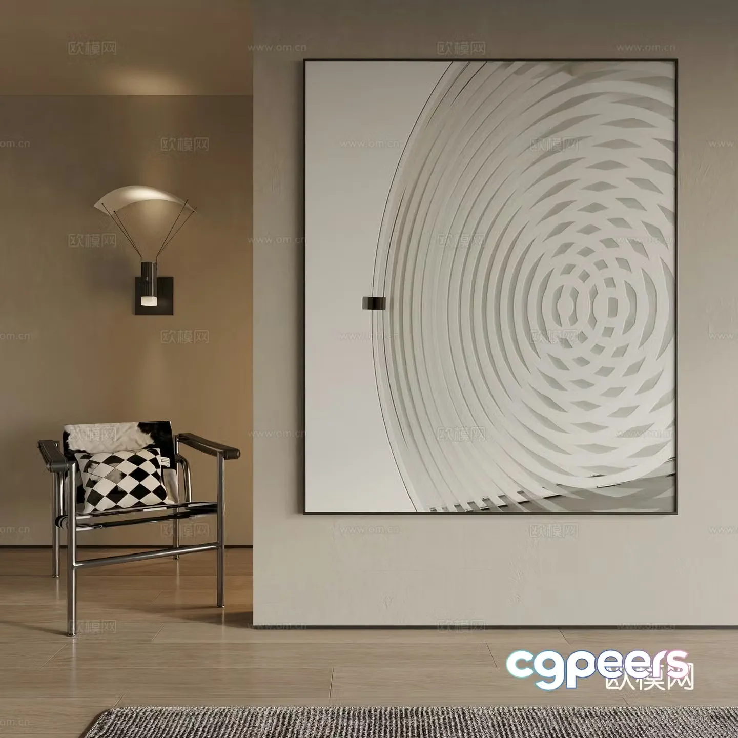 Modern decorative painting 3d model