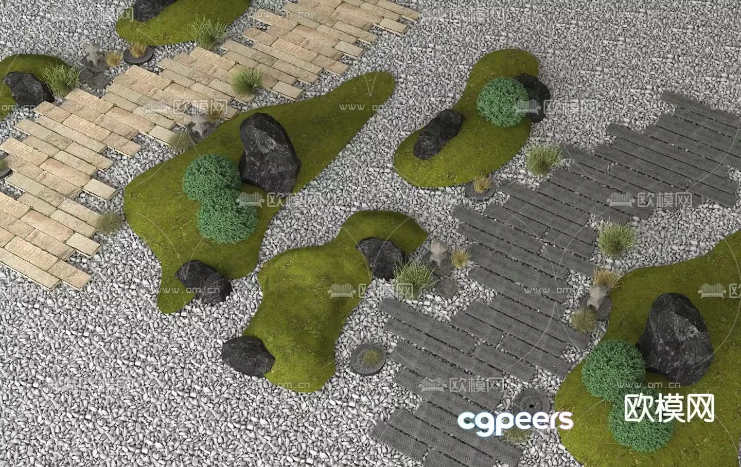 Modern old slate landscape 3d model