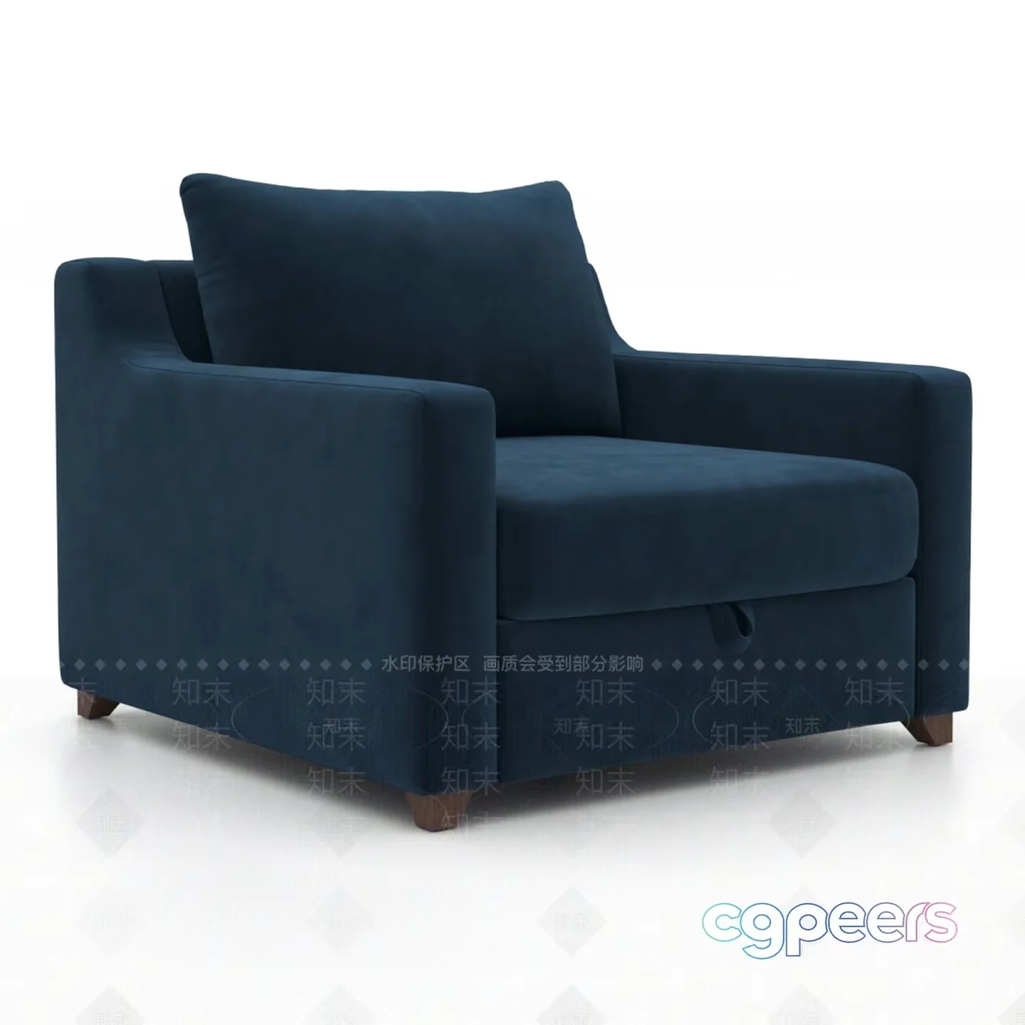 Blue Velvet Chair 3D Model – 13147 – VRAY Render