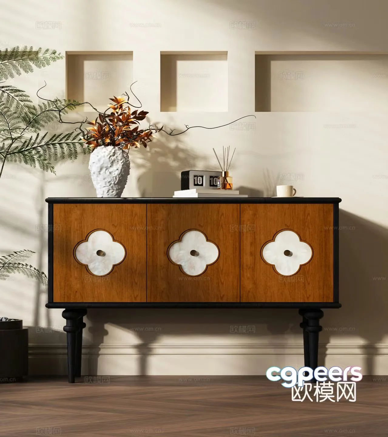 French retro entrance cabinet 3D model