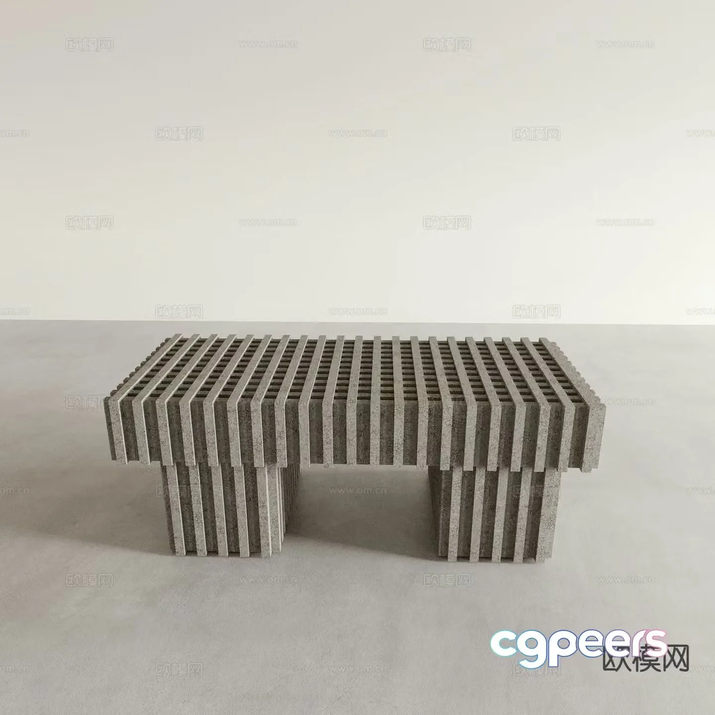 Public chair outdoor chair bench stone bench 3d model
