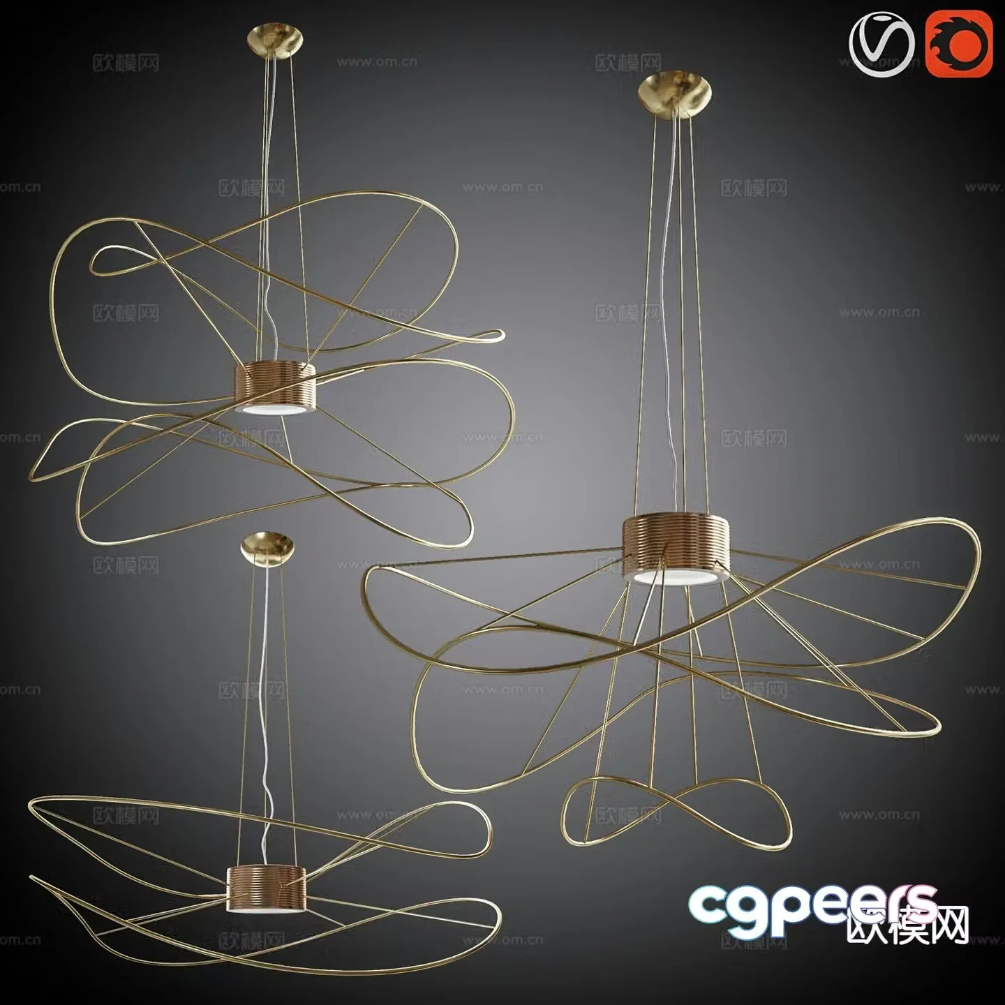 Light luxury chandelier creative chandelier 3d model