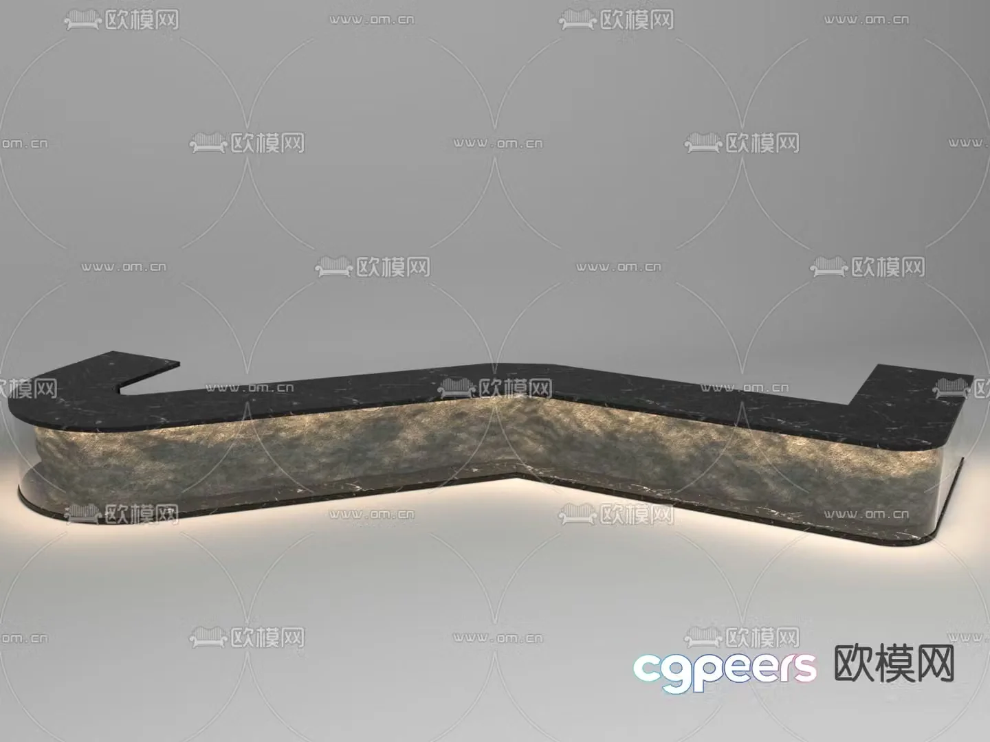Modern front desk 3d model