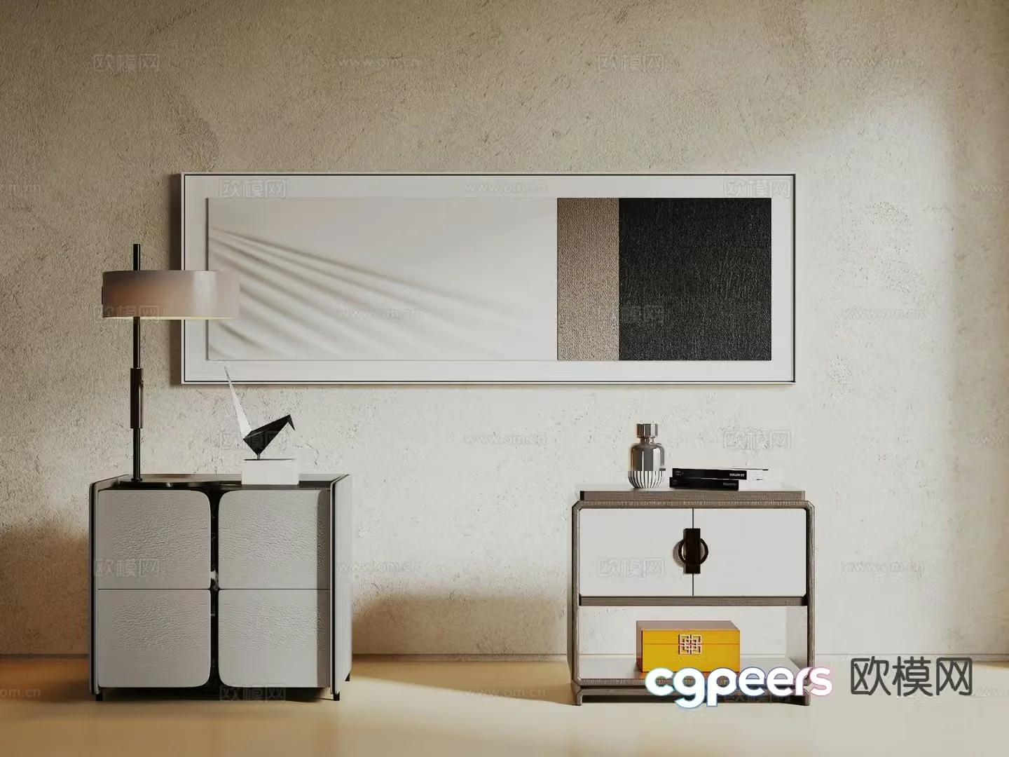 Modern bedside table 3d model