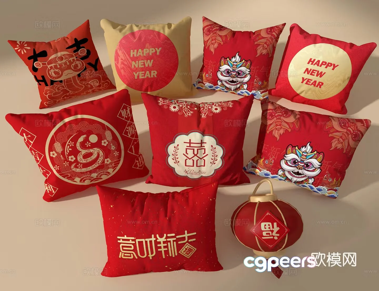 New Year pillow pillow pillow 3d model