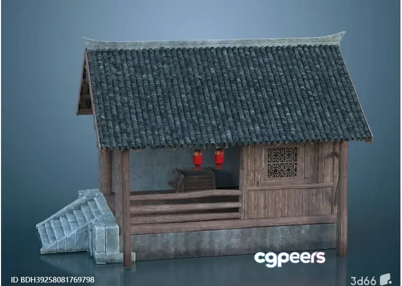 A Traditional Chinese-Style Building 3D Model – 9580 – VRAY Render