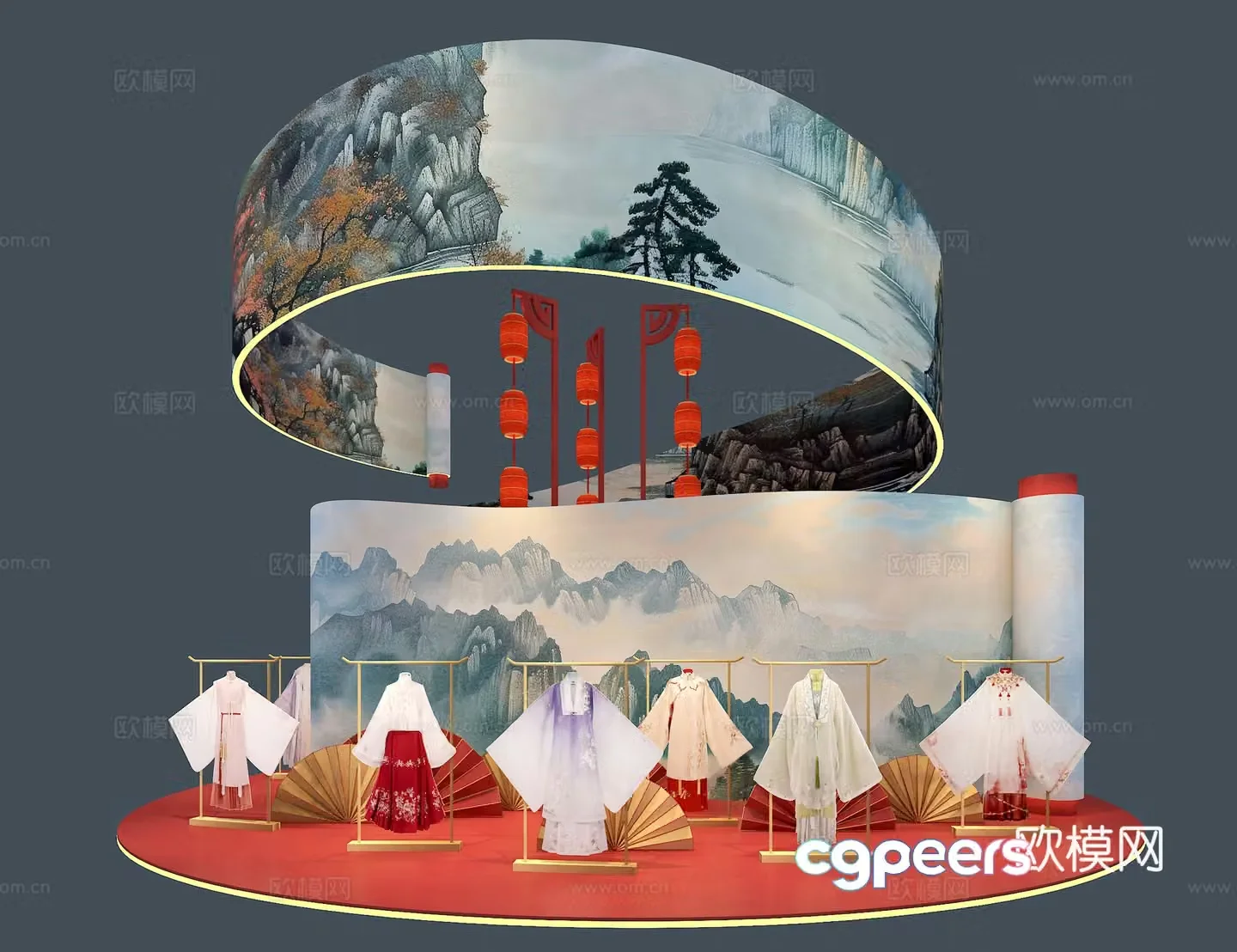 Hanfu booth 3d model