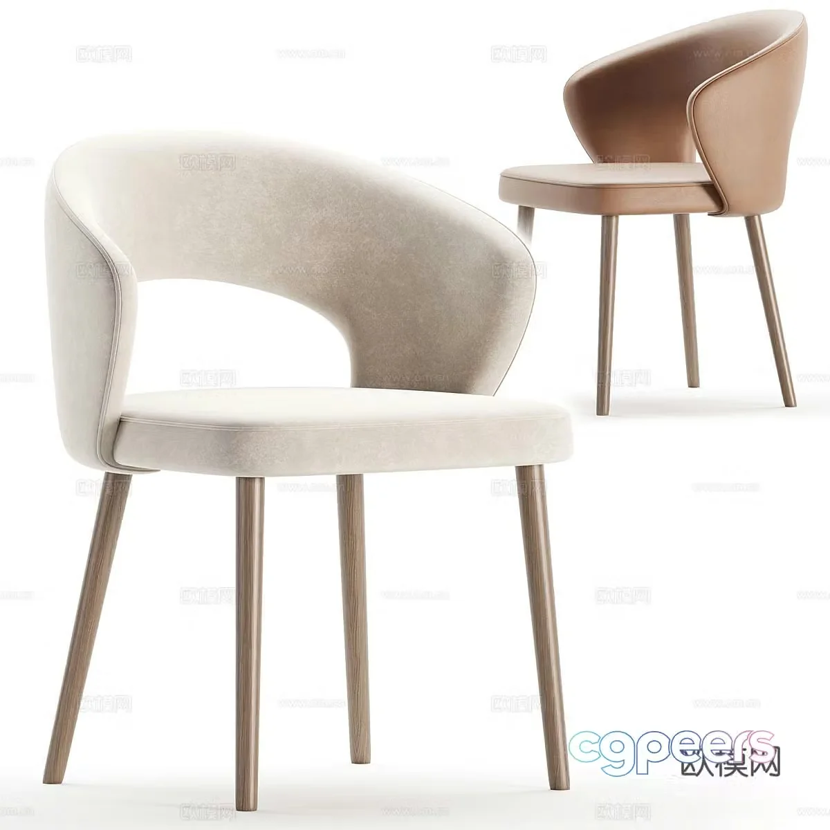 Fabric leisure chair Cream style leisure chair Cream style single chair Fabric single chair Fabric book chair Milk 3d model