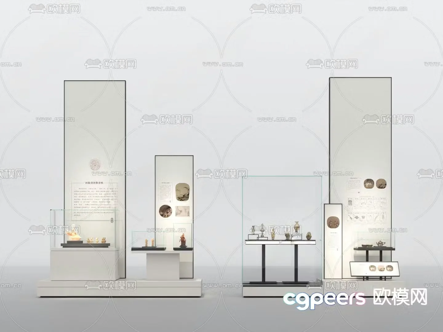 Cultural relic showcase display stand 3D model