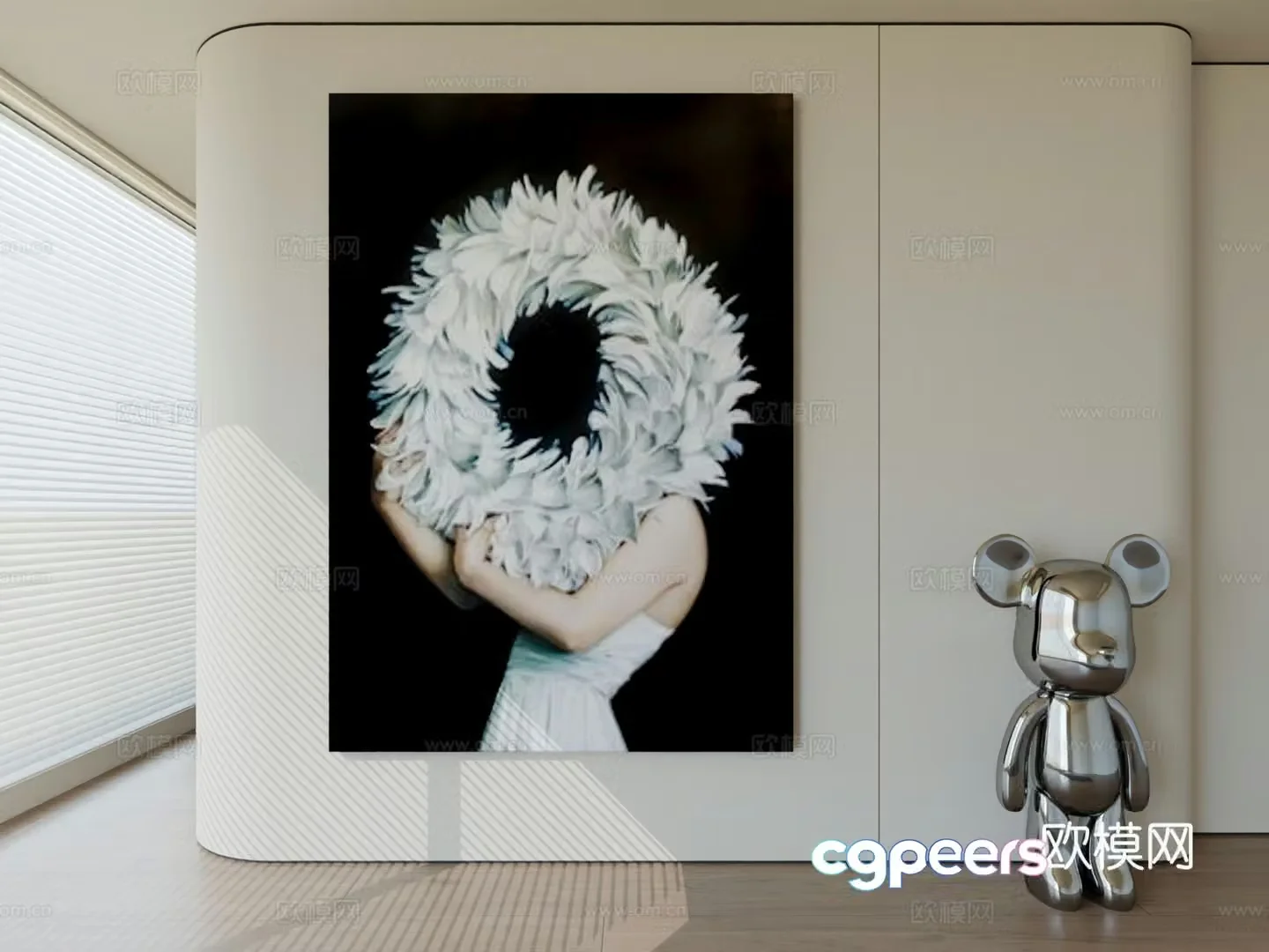 Modern minimalist hanging painting abstract art hanging painting 3d model
