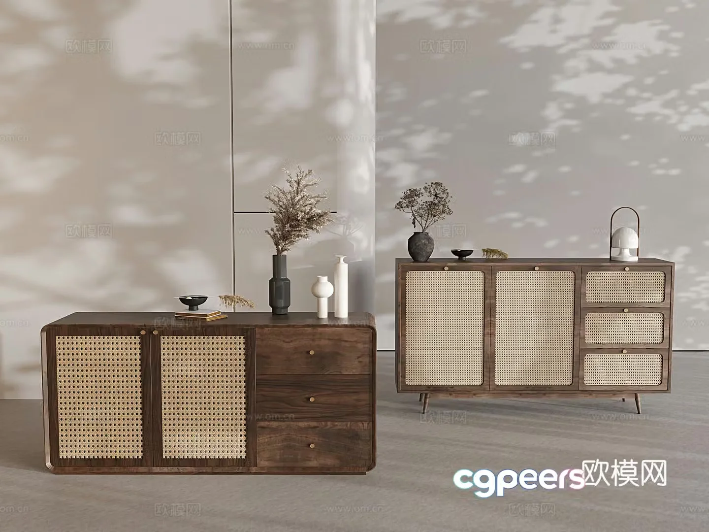Wabi-sabi entrance cabinet 3d model