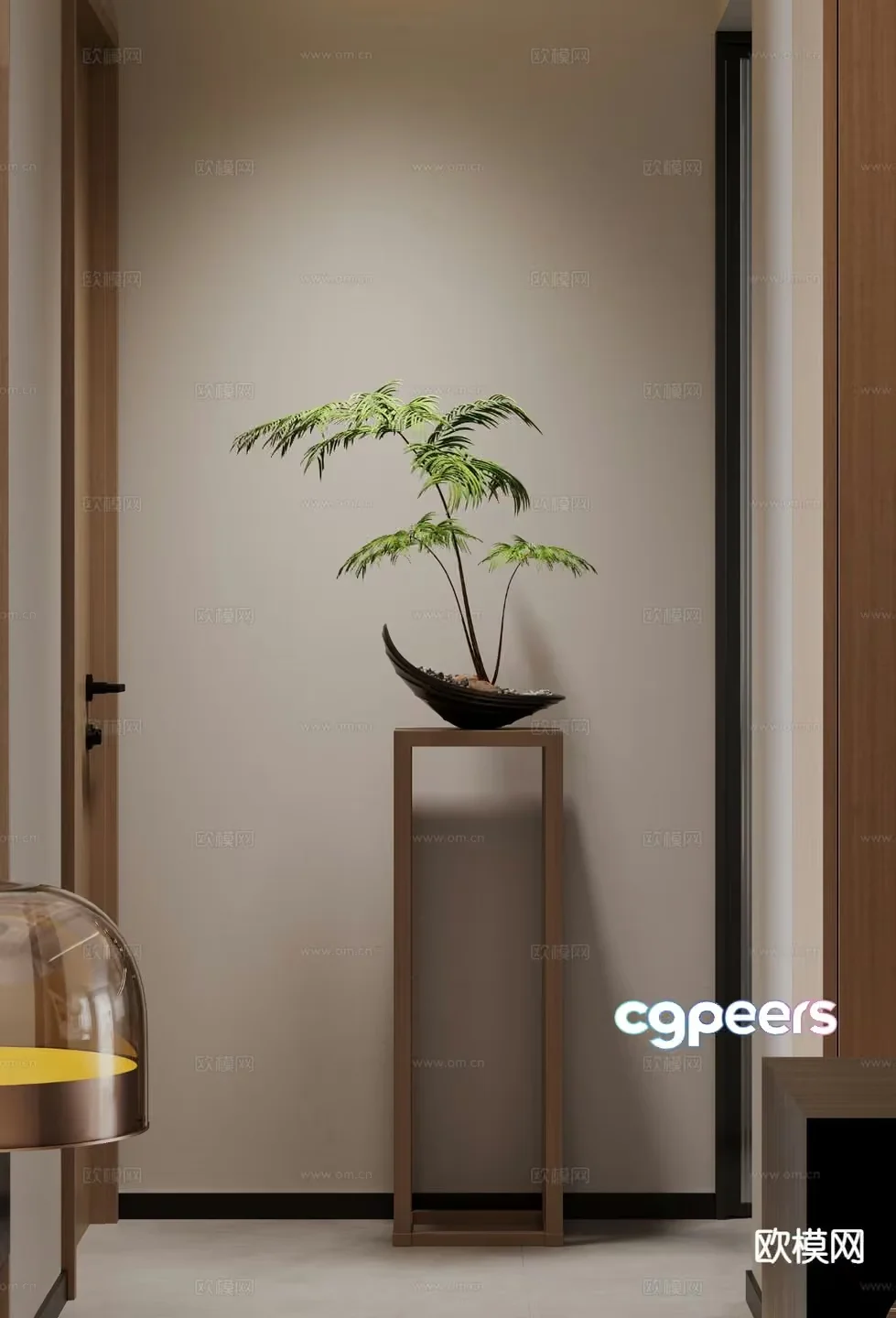A Small Plant In A Pot 3D Model – 15990 – VRAY Render
