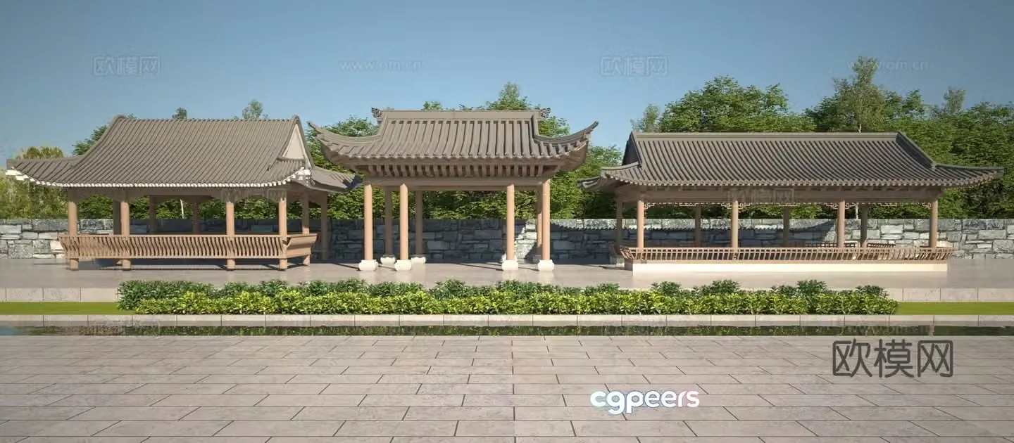 Chinese pavilion 3D model