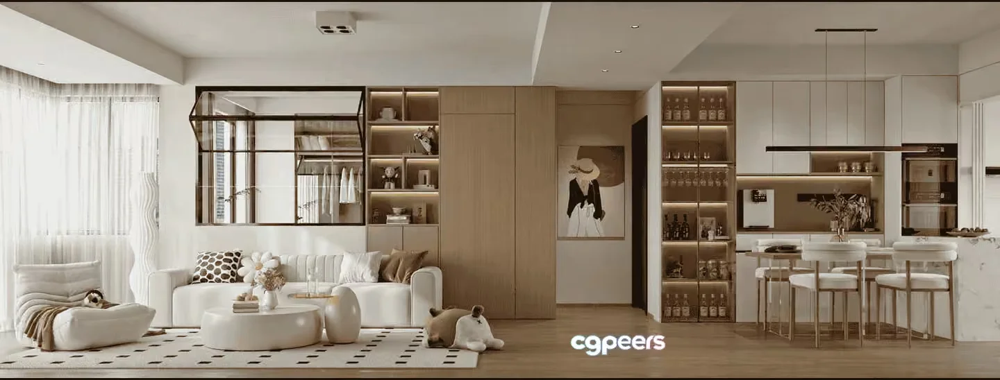 Modern Living Room 3D Model – 11917 – VRAY Render