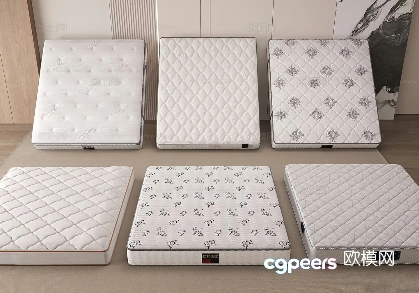Modern bedding mattress Simmons 3d model