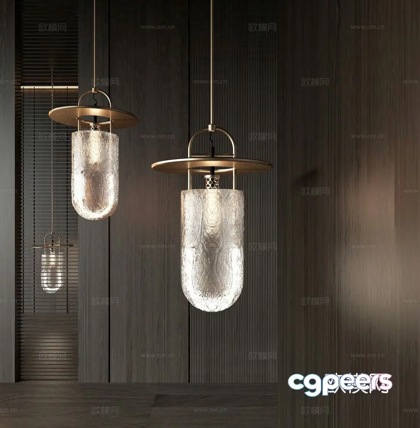 Modern glass chandelier bedside chandelier 3d model