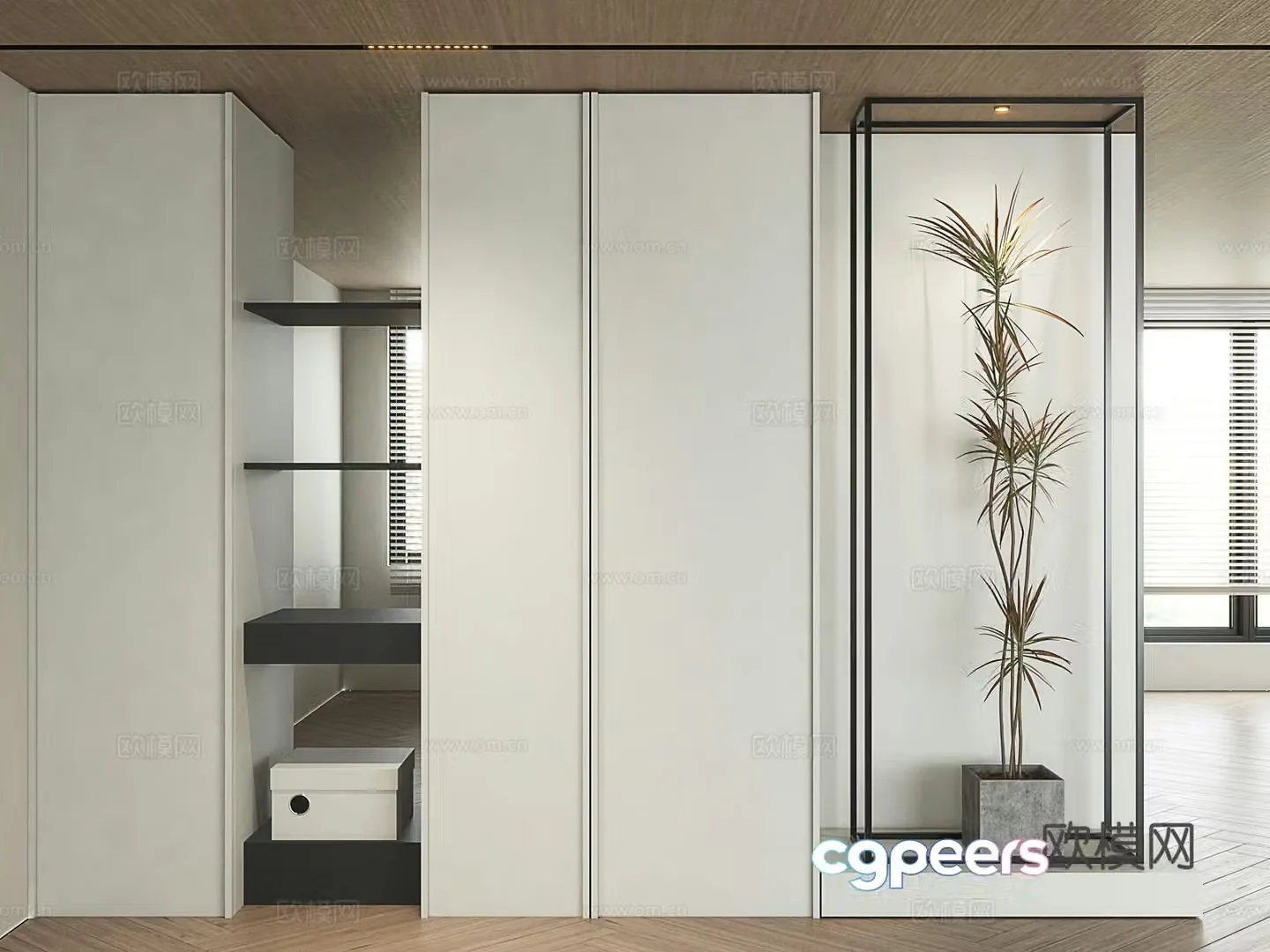Modern porch cabinet Simple porch cabinet Modern home shoe cabinet Home partition cabinet 3D model