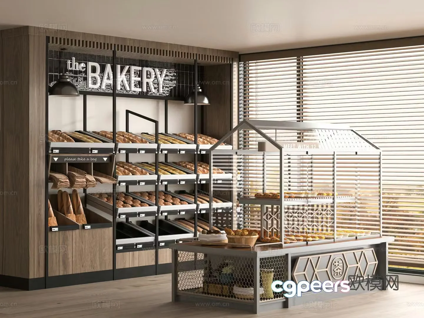 Modern bakery 3d model
