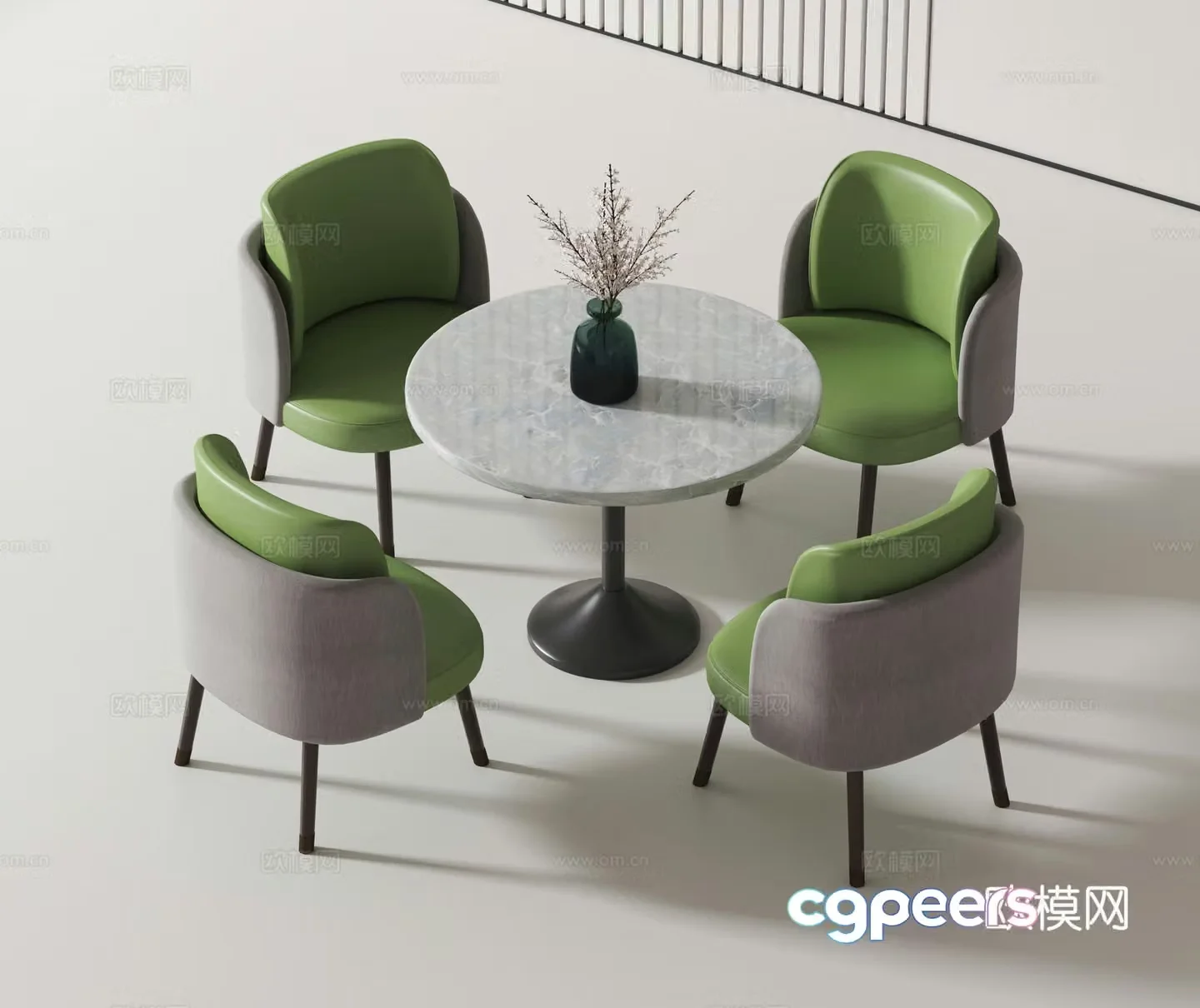 Modern leisure tables and chairs Negotiation tables and chairs 3d model