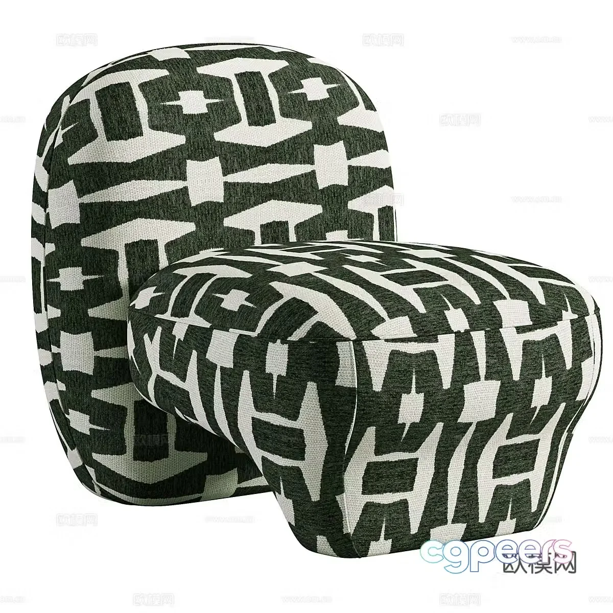 Modern Italian fabric sofa chair 3d model