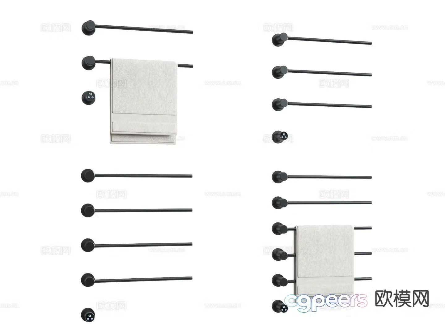 Modern towel rack 3d model