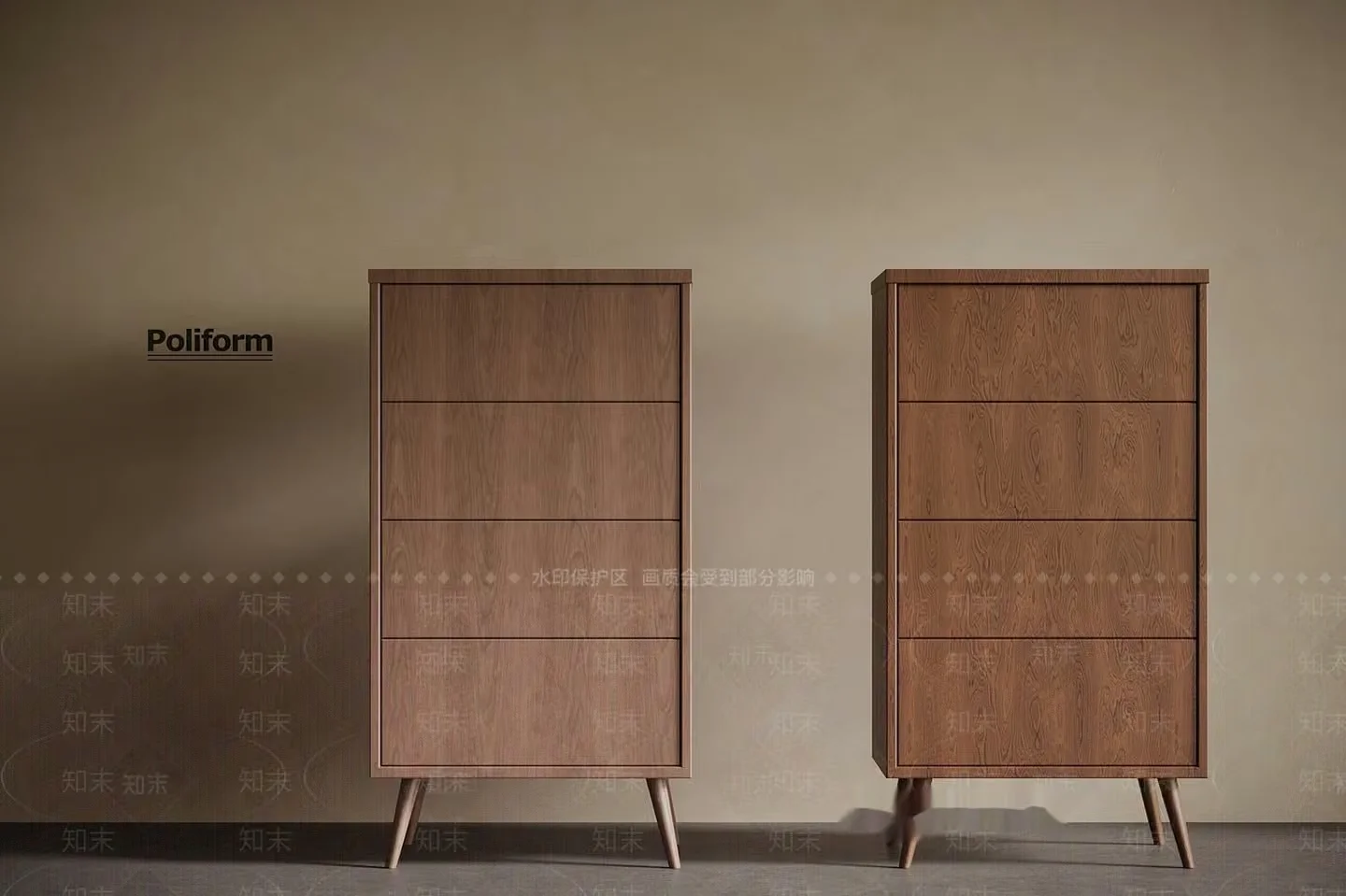 Mid-Century Modern Dressers 3D Model – 12504 – VRAY Render