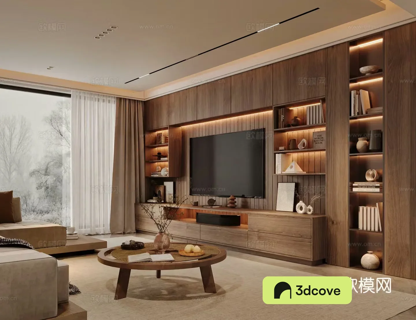 Middle-aged living room 3d model