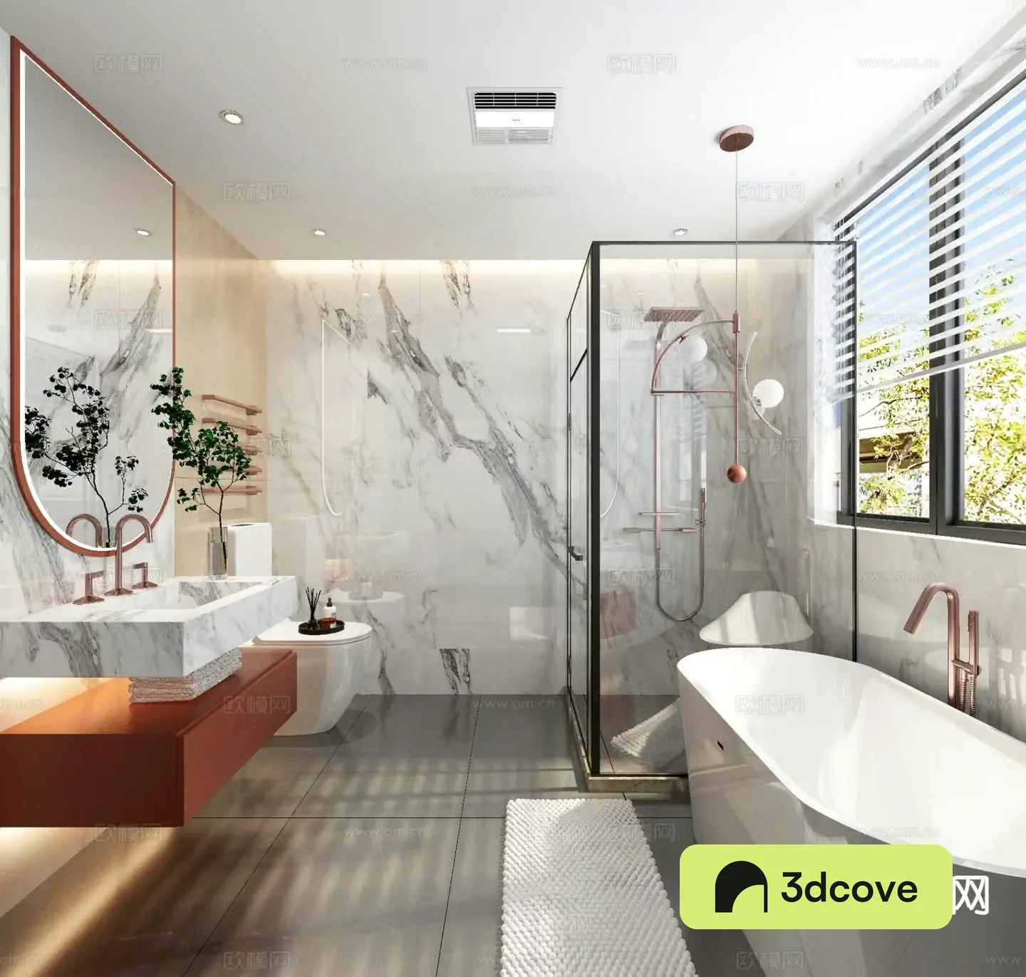 Modern bathroom toilet