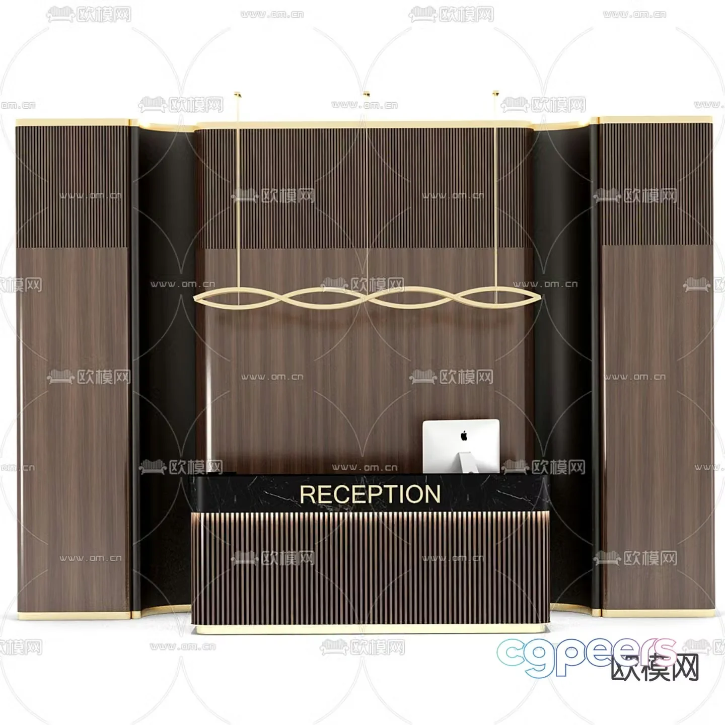 Front desk service desk reception desk information desk 3d model