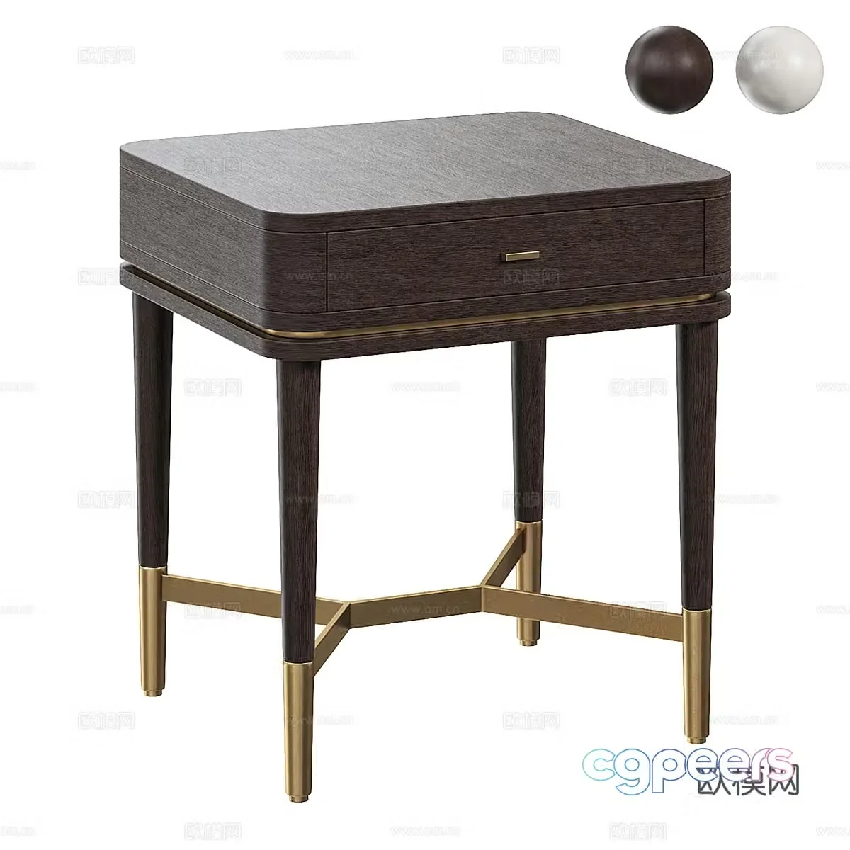 New Chinese style light luxury bedside table 3D model