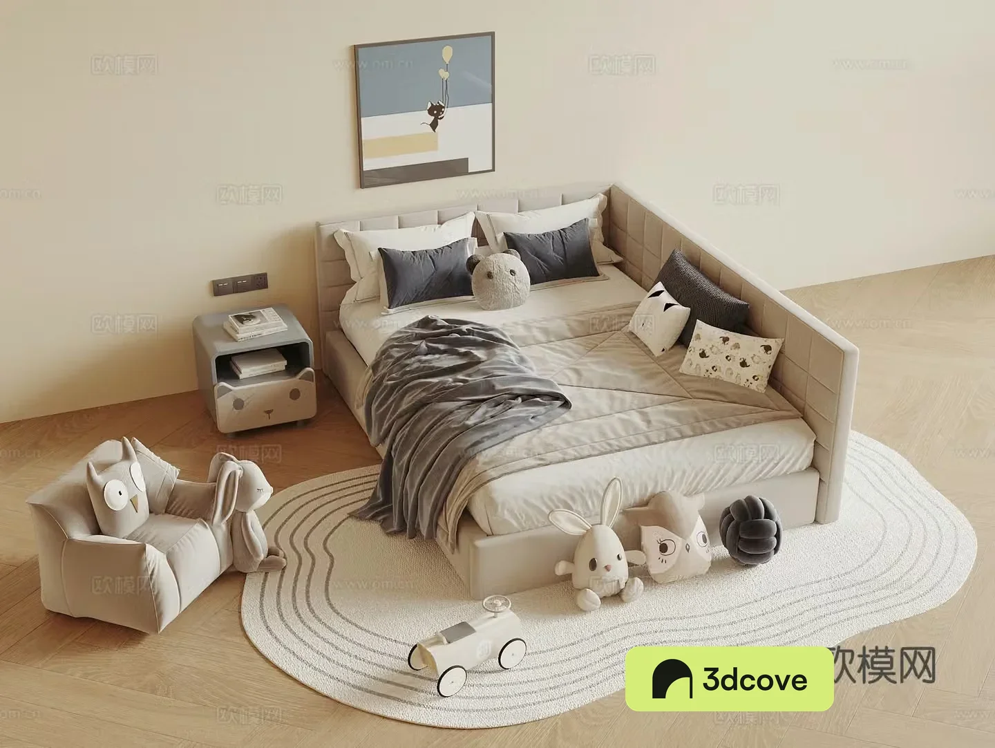 Modern children’s bed boy double bed single sofa boy room bedroom children’s room bedroom