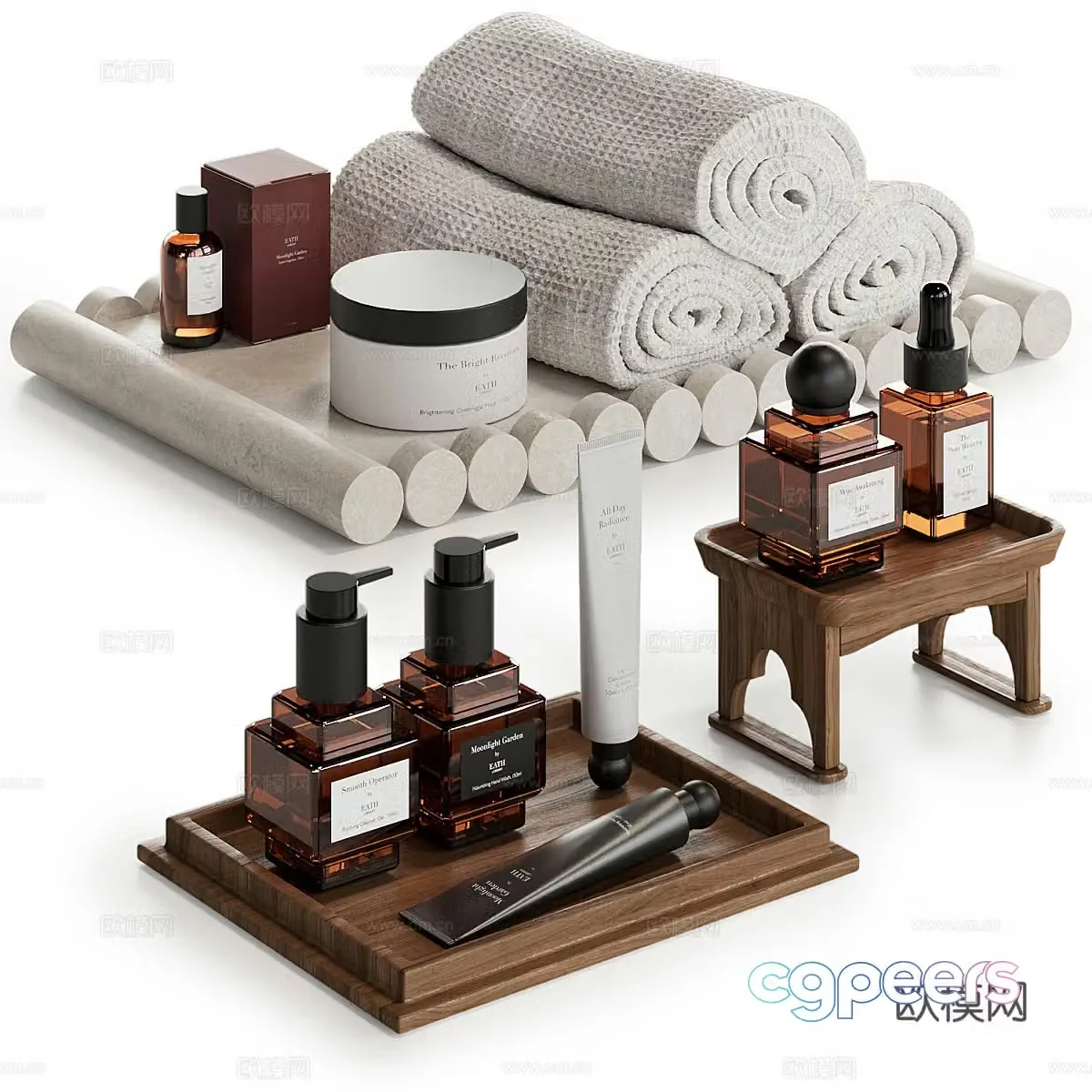 Bathroom toiletries set 3d model